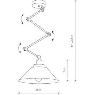 Lampa sufitowa regulowana industrialna Pantograph Czarna marki Nowodvorski