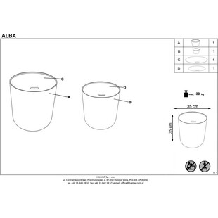 Zestaw okrągłych stolików kawowych Alba 39 biały/szary marki Halmar