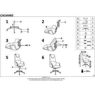 Fotel gabinetowy z ekoskóry Calvano jasny brąz marki Halmar