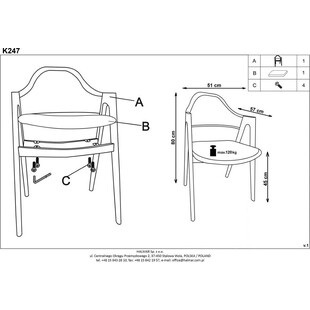 Krzesło z ekoskóry z podłokietnikami K247 biały/dąb miodowy marki Halmar