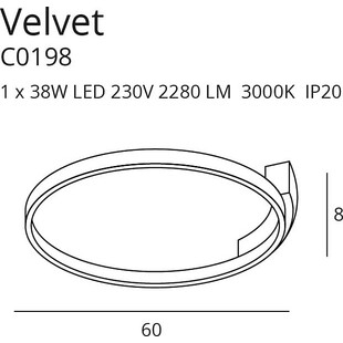Plafon okrągły nowoczesny Velvet 60 LED czarny marki MaxLight