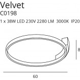 Plafon okrągły nowoczesny Velvet 60 LED czarny marki MaxLight