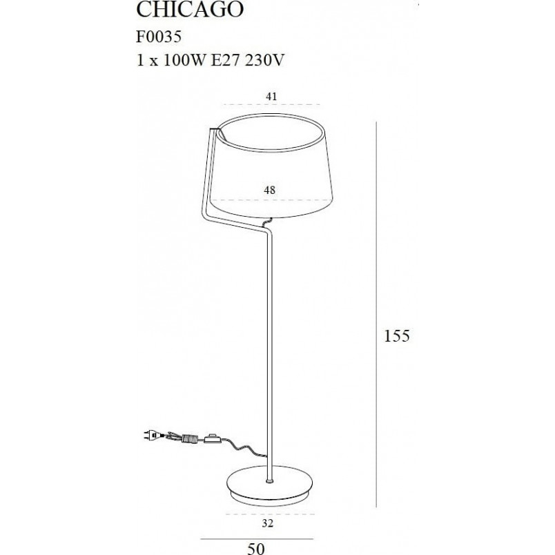 Lampa podłogowa z abażurem Chicago Biała marki MaxLight
