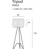 Lampa podłogowa trójnóg z abażurem Tripod III biało-czarna marki MaxLight