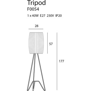 Lampa podłogowa trójnóg z abażurem Tripod I biało-czarna marki MaxLight