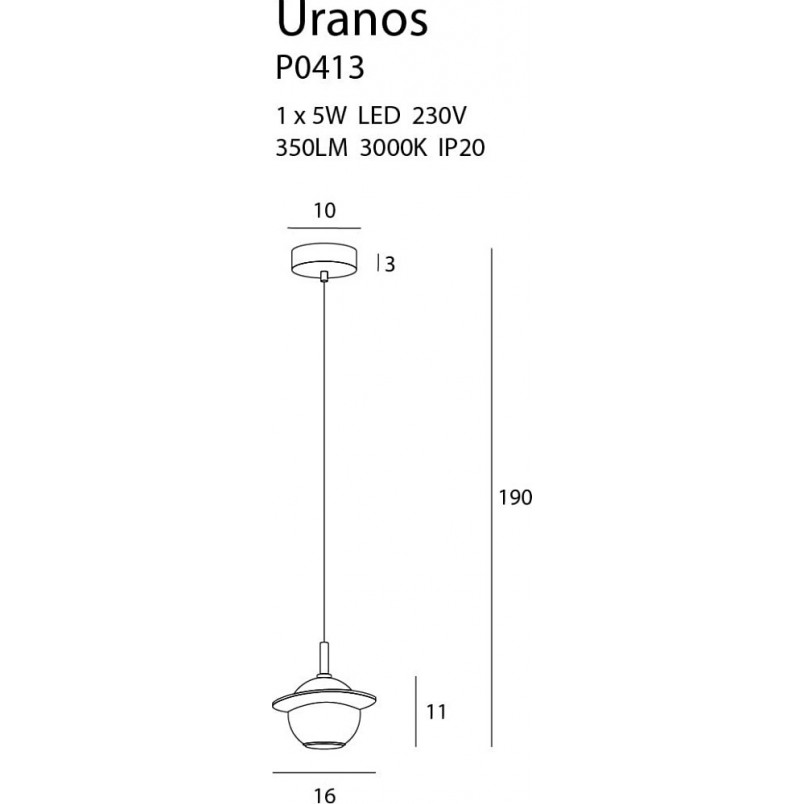 Lampa wisząca kula glamour Uranos LED biały marmur marki MaxLight