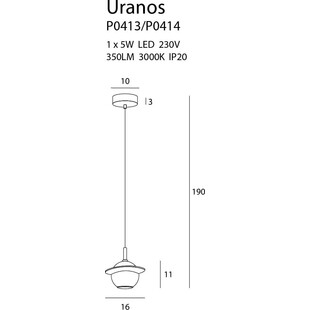 Lampa wisząca kula glamour Uranos LED czarny marmur marki MaxLight