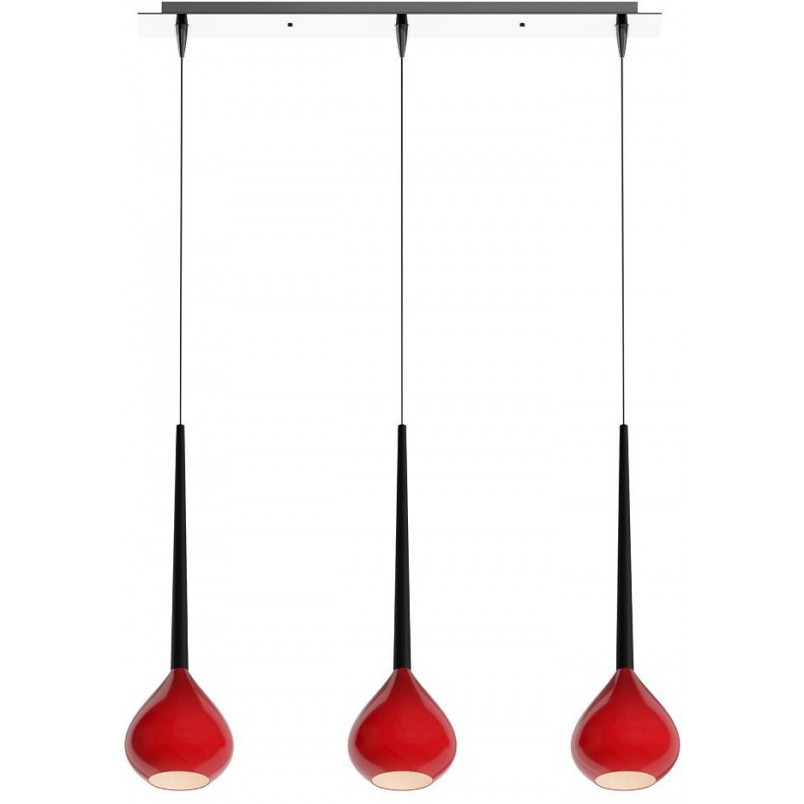 Lampa wisząca szklana potrójna Libra 3Czerwona marki ZumaLine