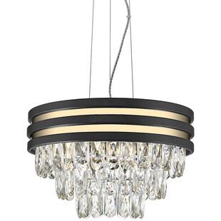 Lampa wisząca glamour z kryształkami Naica 38cm czarny / złoty ZumaLine