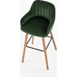 Krzesło barowe tapicerowane H-93 75 ciemno zielone marki Halmar