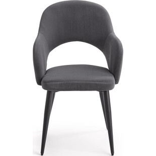 Krzesło welurowe z podłokietnikami K364 popiel marki Halmar