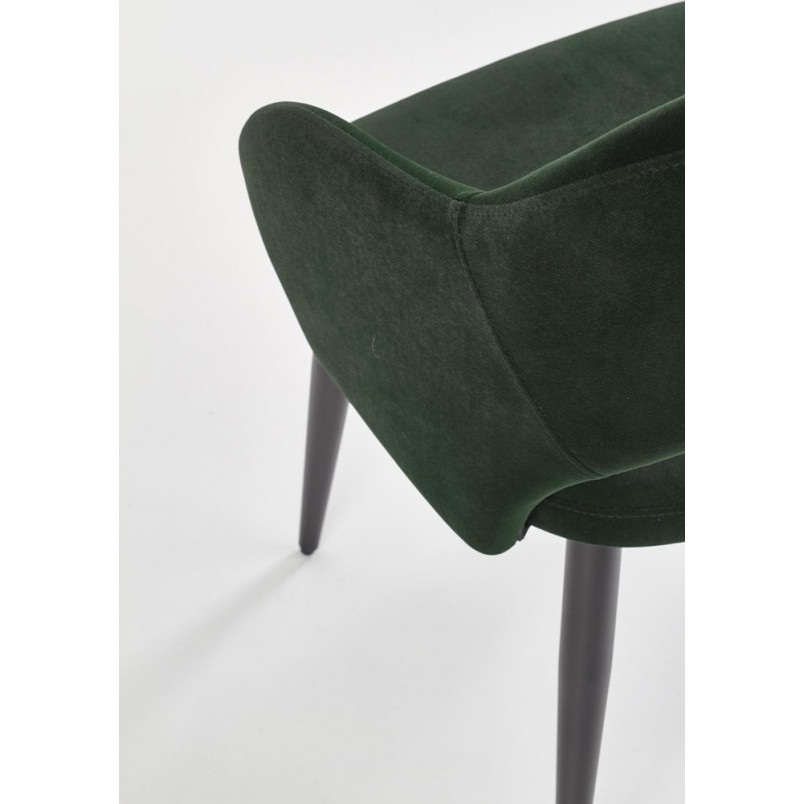 Krzesło welurowe z podłokietnikami K364 ciemno zielone marki Halmar