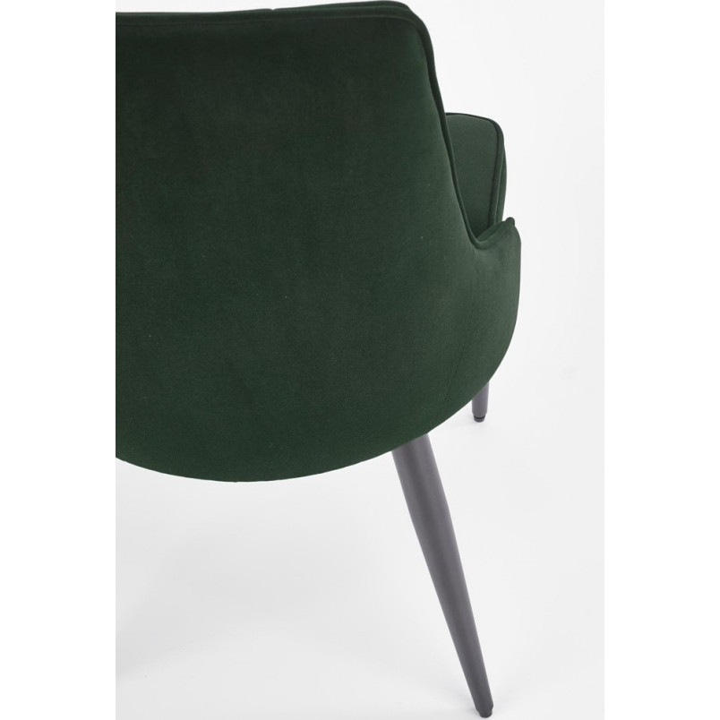 Krzesło welurowe pikowane K365 ciemno zielone marki Halmar