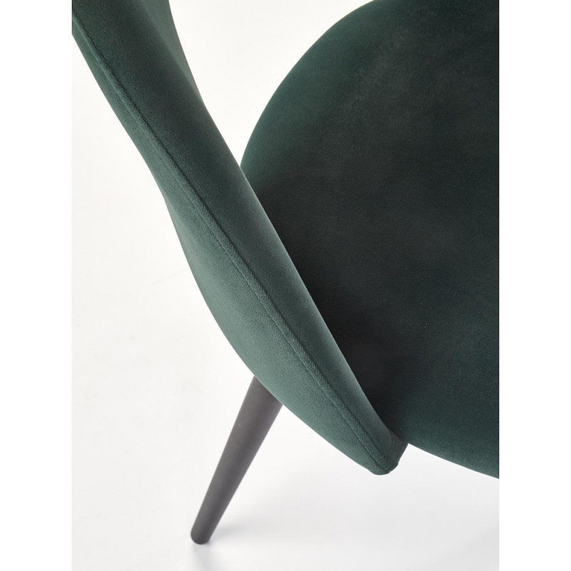 Krzesło welurowe "muszelka" K384 ciemno zielone marki Halmar