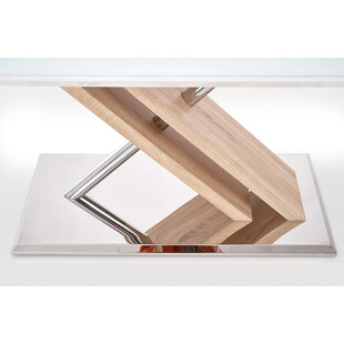 Stół szklany prostokątny NEXUS 160x90 biały/dąb sonoma marki Halmar