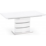 Stół rozkładany na jednej nodze NOBEL 160x90 biały/czarny marki Halmar