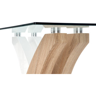 Stół szklany prostokątny VILMER 160x90 dąb sonoma/biały marki Halmar