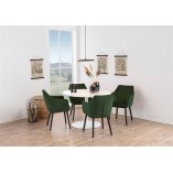 Krzesło tapicerowane z podłokietnikami Nora VIC zielone marki Actona