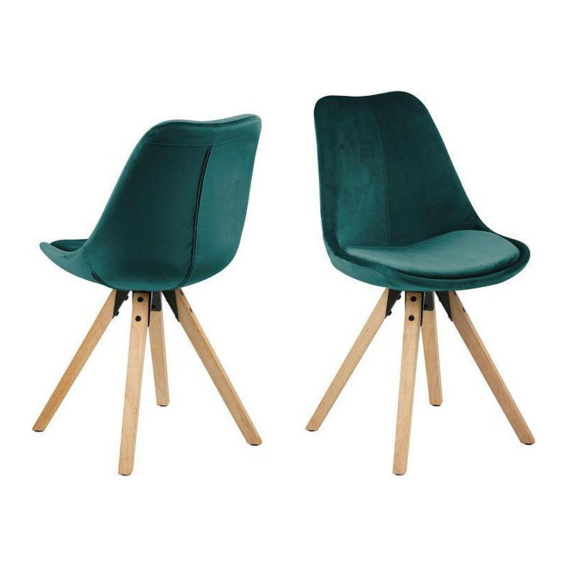 Krzesło tapicerowane skandynawskie Dima VIC zielony/drewno marki Actona