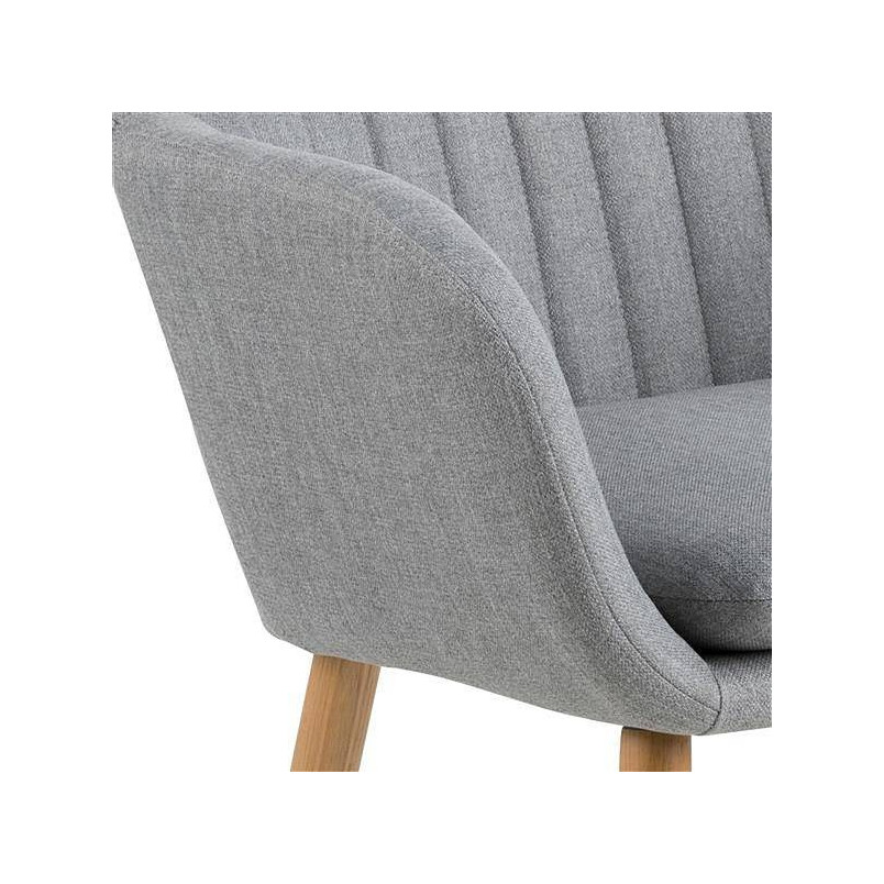 Krzesło tapicerowane z podłokietnikami Emilia jasno szare marki Actona