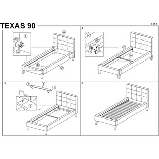 Łóżko welurowe jednoosobowe Texas Velvet 90x200 szary/dąb marki Signal