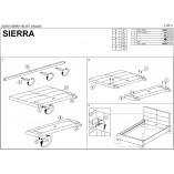Łóżko welurowe na nóżkach Sierra Velvet 120x200 szary/dąb marki Signal