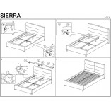 Łóżko welurowe na nóżkach Sierra Velvet 120x200 szary/dąb marki Signal
