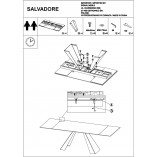 Stół nowoczesny rozkładany Salvadore Ceramic szary marmur/czarny mat marki Signal