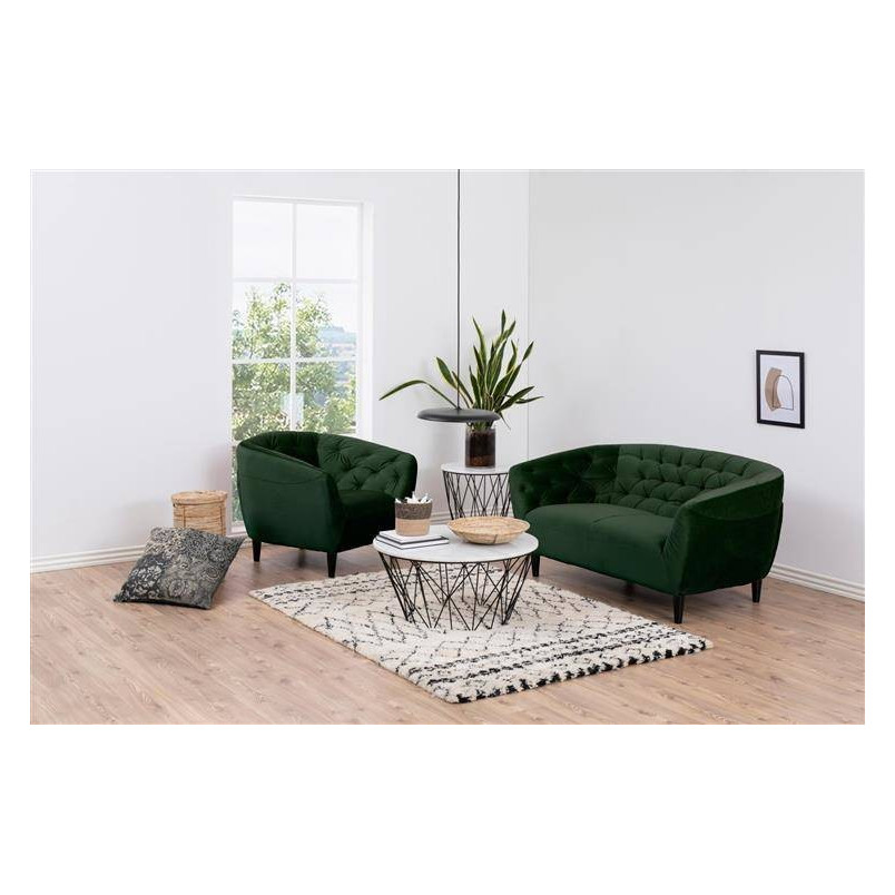 Fotel welurowy pikowany Ria Zielony marki Actona