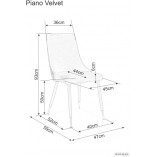 Krzesło welurowe Piano B Matt Velvet szare marki Signal