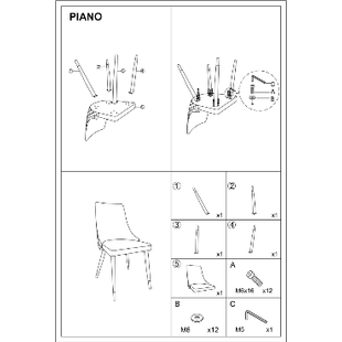 Krzesło welurowe Piano B Velvet Bluvel beżowe marki Signal