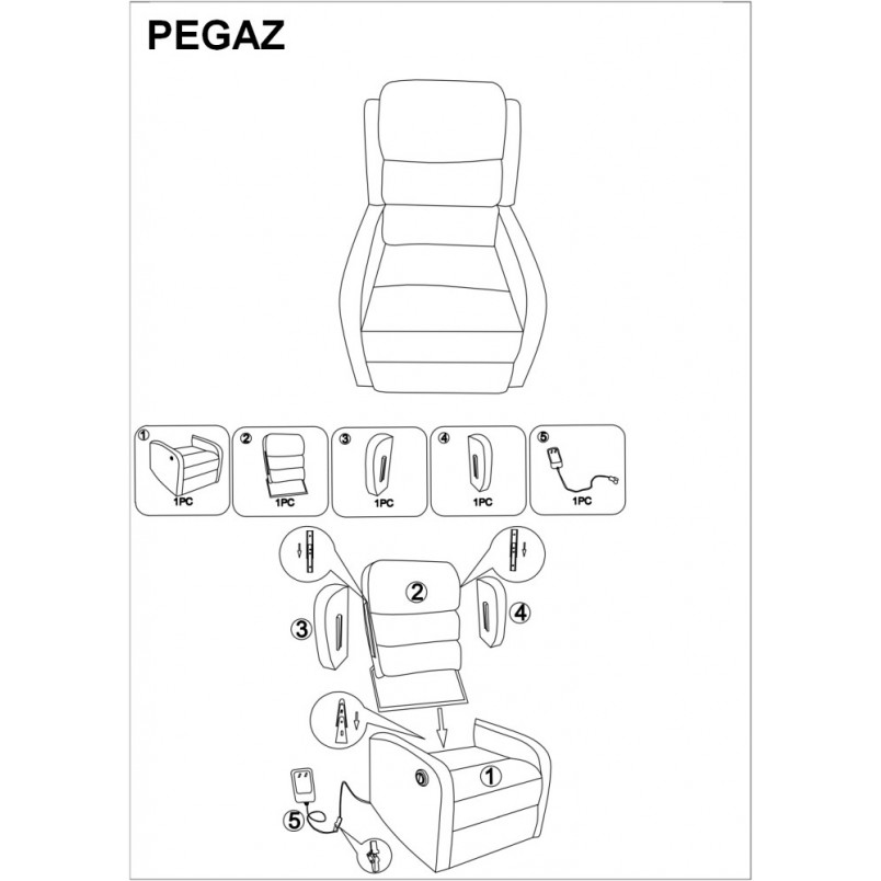 Fotel rozkładany welurowe Pegaz Velvet beżowy marki Signal