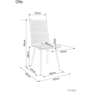Krzesło welurowe pikowane Otto Velvet szare marki Signal