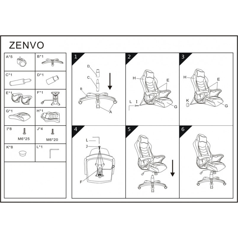 Fotel komputerowy dla gracza Zenvo czarny/szary marki Signal