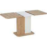 Stół rozkładany na jednej nodze Next 110x68 dąb aristan/biały mat marki Signal
