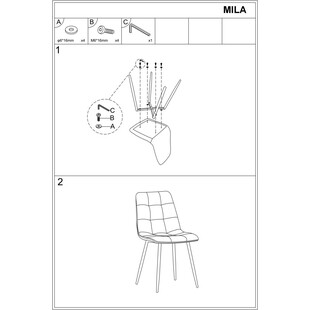 Krzesło welurowe pikowane Mila Matt Velvet szare marki Signal