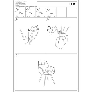 Krzesło fotelowe welurowe Lilia Velvet szare marki Signal