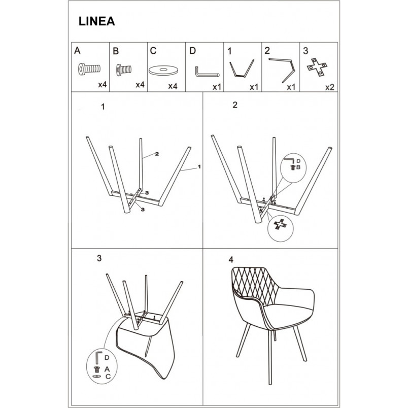 Krzesło welurowe pikowane z podłokietnikami Linea beżowe marki Signal