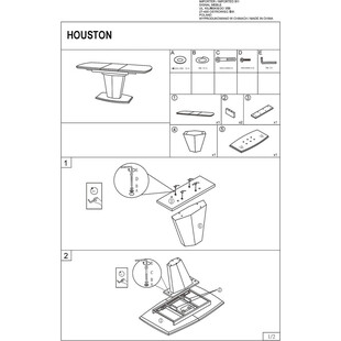 Stół rozkładany na jednej nodze Houston 120x80 dąb/czarny marki Signal