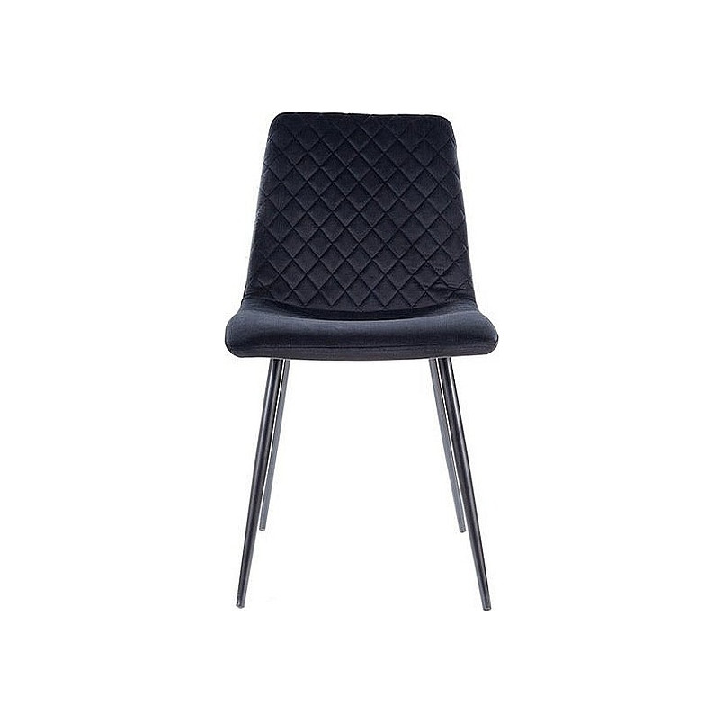 Krzesło welurowe pikowane Irys Velvet czarne marki Signal