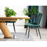 Krzesło welurowe pikowane Irys Velvet zielone marki Signal
