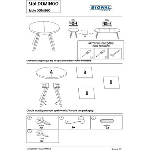 Stół okrągły rozkładany Domingo 100 okleina naturalna dębowa/czarny marki Signal
