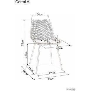 Krzesło ażurowe plastikowe Corral A czarne marki Signal