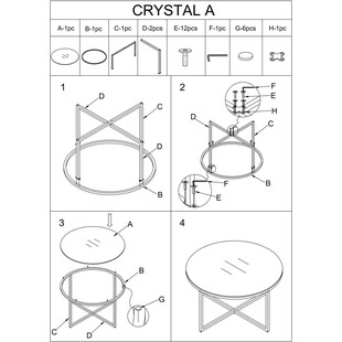 Stolik szklany okrągły Crystal 80 szkło dymione bursztynowe/chrom marki Signal