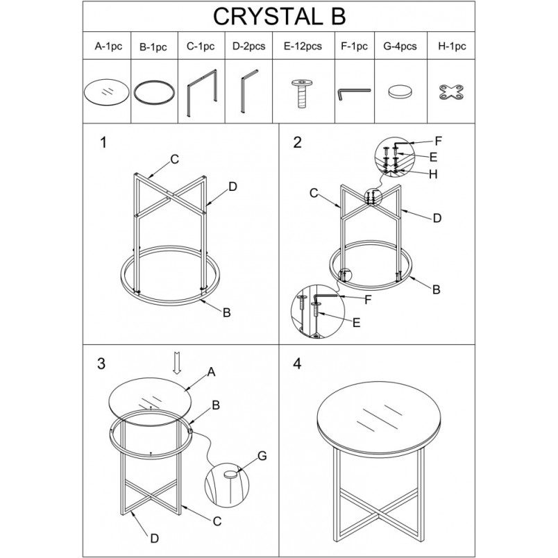 Stolik boczny szklany Crystal 55 szkło dymione bursztynowe/chrom marki Signal