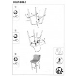 Krzesło barowe welurowe pikowane Colin Velvet 60 czarne marki Signal