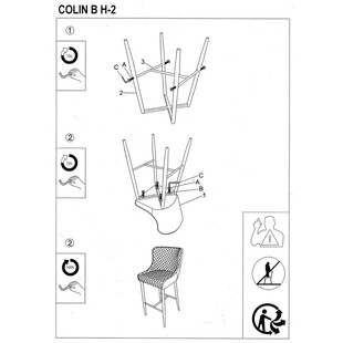 Krzesło barowe welurowe pikowane Colin Velvet 60 szare marki Signal