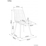 Krzesło welurowe pikowane Chic Velvet 28 beżowy/czarny marki Signal