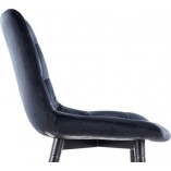 Krzesło barowe welurowe pikowane Chic Velvet 60 czarne marki Signal
