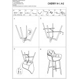 Krzesło barowe welurowe pikowane Cherry Velvet 76 czarne marki Signal